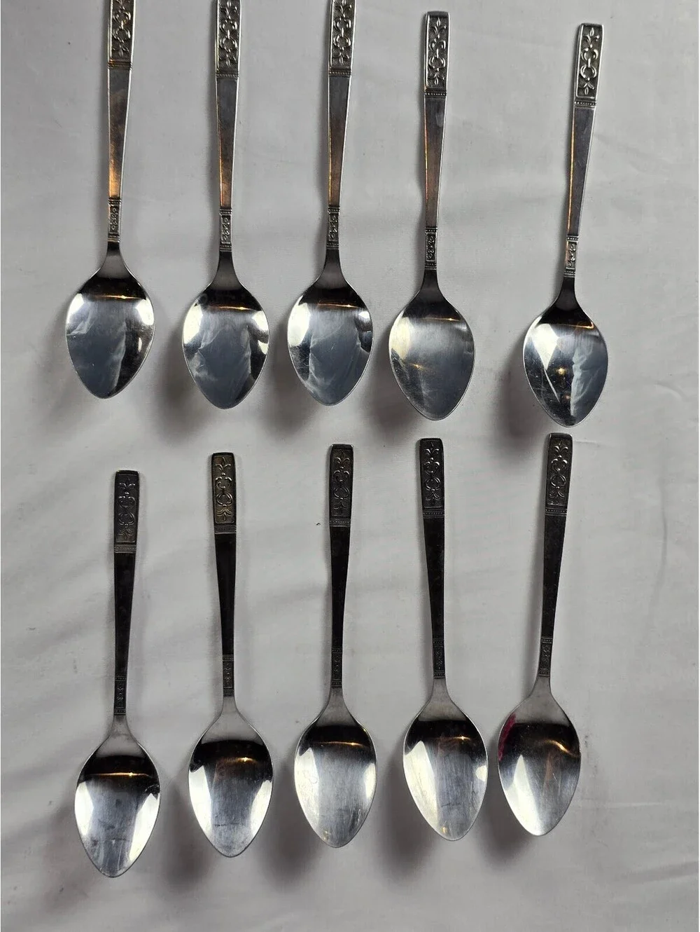 Set of 10 Customcraft Stainless Steel Tea Spoons from Taiwan